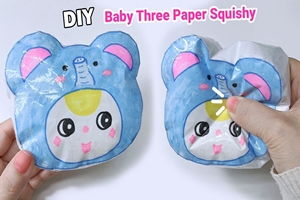 Cách làm Squishy Baby Three bằng giấy siêu mềm